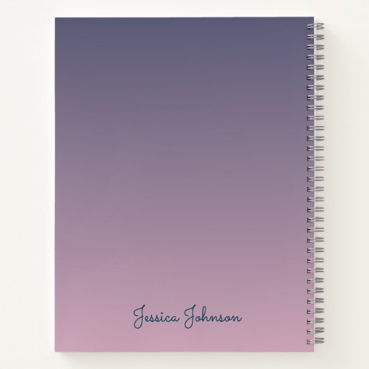 女パーソナライズされた子用ファンタジー城ノート ノートブック (裏面)