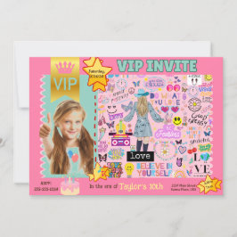 女パーソナライズされた子用VIPフォト招待状 案内状