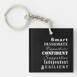 女パーソナライズされた性の名素晴らし前黒 キーホルダー