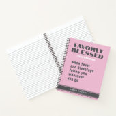 女パーソナライズされた性ピンクのモチベーション ノートブック (内部)