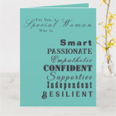 女パーソナライズされた感動的性あり カード (黄色い花)