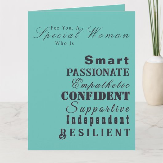 女パーソナライズされた感動的性あり カード (正面)