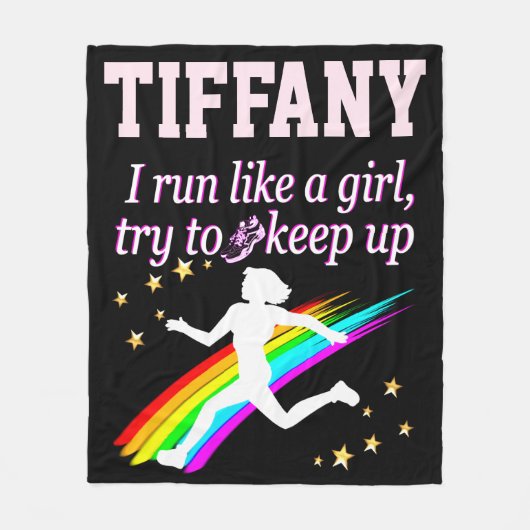 女パーソナライズされた走のフリースブランケットのように フリースブランケット (正面)