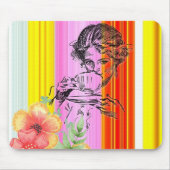 女ビクトリアンのストライプマウスパッド！マウスパッド マウスパッド (正面)