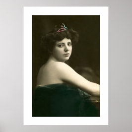 女ビクトリアンのティアラ網ドレス ポスター