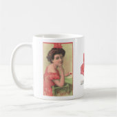 女ビクトリアンの人が私のバレンタインデー コーヒーマグカップ (左)