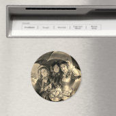 女ビクトリアンの傘の雨の女のビクトリアン子のヴィンタグ マグネット (インサイチュ (食洗機))