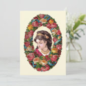 女ビクトリアンの内数々の色バラリース カード (スタンド正面)