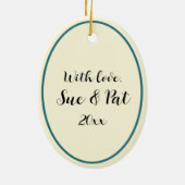 女ビクトリアンの内数々の色バラリース セラミックオーナメント (裏面)