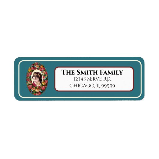 女ビクトリアンの内数々の色バラリース ラベル (正面)