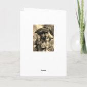 女ビクトリアンの子の傘の雨の日のビクトリアン女性 カード (裏面)