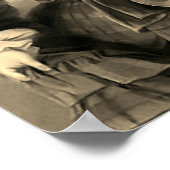 女ビクトリアンの子の傘の雨の日のビクトリアン女性 ポスター (角)