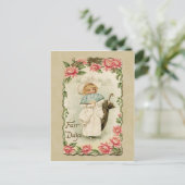 女ビクトリアンの子フェア日ヴィンテージ再生 ポストカード (スタンド正面)