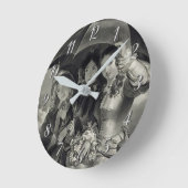 女ビクトリアンの子傘雨ビクトリアン女 ラウンド壁時計 (傾斜)