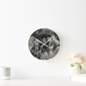 女ビクトリアンの子傘雨ビクトリアン女 ラウンド壁時計 (ホーム)