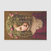 女ビクトリアンの子，ピンクバdsグリーンつる植物BF1デコページ 薄葉紙 (正面)