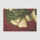 女ビクトリアンの子、ベルベットのドレス、つる植物BE5デコページ 薄葉紙 (正面)