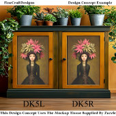 女ビクトリアンの子、大きなフローラ帽子DK5Lデコページ 薄葉紙