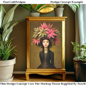 女ビクトリアンの子、大きなフローラ帽子DK5Lデコページ 薄葉紙