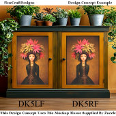 女ビクトリアンの子、大きなフローラ帽子DK5LFデコページ 薄葉紙