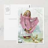 女ビクトリアンの運子の雛のドレス ポストカード (正面/裏面)