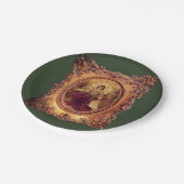 女ビクトリアンエレガントビクトリアン枠金ゴールド緑 ペーパープレート (アングル)