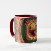 女ビクトリアンエレガントビクトリアン枠金ゴールド緑 マグカップ (正面左)
