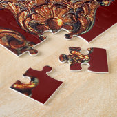 女ビクトリアンエレガント写真枠金ゴールド赤 ジグソーパズル (側面)