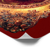 女ビクトリアンエレガント写真枠金ゴールド赤 ポスター (角)