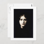 女ビクトリアン人が気を付け、目を丸くして ポストカード (正面/裏面)