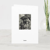 女ビクトリアン子傘の雨の日春 カード (裏面)