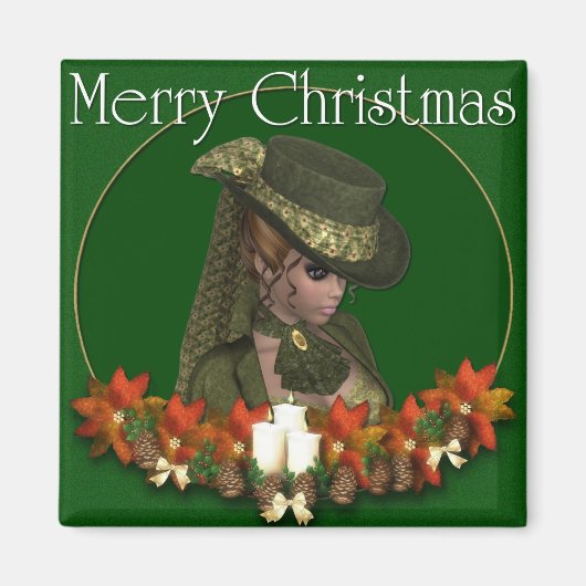 女ビクトリアン性2 - Merry Christmas Magnet マグネット (正面)