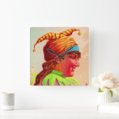 女ビクトリアン性 スクエア壁時計 (ホーム)