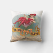女ビクトリアン赤シャンパンハッピー クッション (裏面)