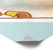 女ビクトリアン赤シャンパンハッピー ポスター (角)