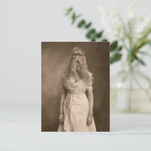 女ビクトリアン風変わりの顔の毛 ポストカード (スタンド正面)