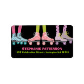 女ファンキーの子ローラスケートで滑る住所 シール (正面)