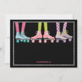 女ファンキーの子ローラースケートで滑る誕生日パーティー 招待状 (裏面)