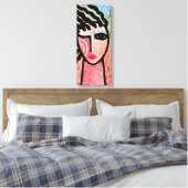 女ファンキー性の抽象芸術デジタルポートレート キャンバスプリント (インサイチュ (寝室))