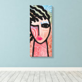 女ファンキー性の抽象芸術デジタルポートレート キャンバスプリント (インサイチュ (ウッドフロア))