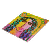 女ファンキー抽象芸術ポートレート タイル (側面)