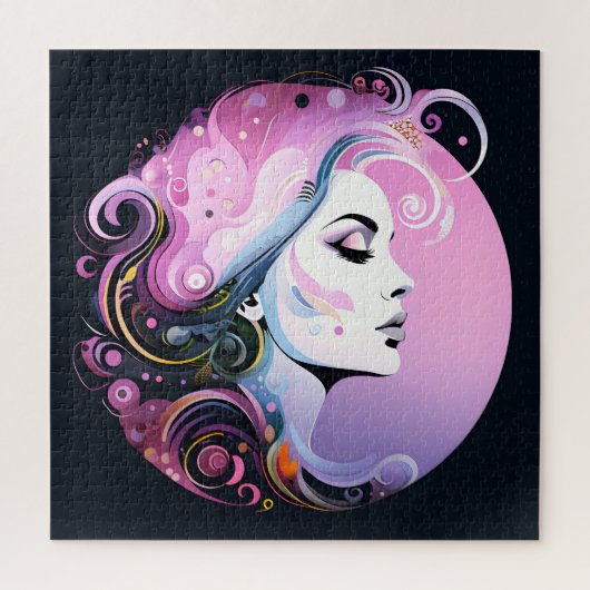 女フェミニン性美しい ジグソーパズル (縦)