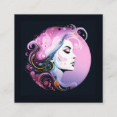 女フェミニン性美しい スクエア名刺 (正面)