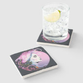 女フェミニン性美しい ストーンコースター (横)