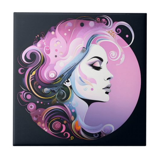 女フェミニン性美しい タイル (正面)