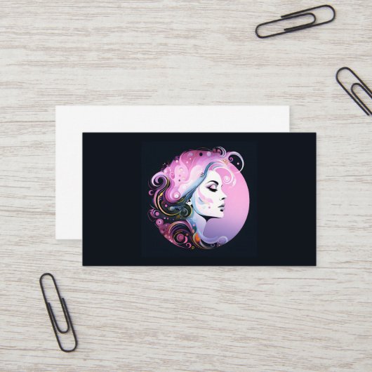 女フェミニン性美しい 名刺 (正面/裏面インサイチュ)