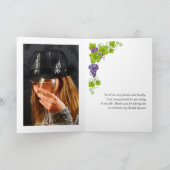 女フランスのの子ワイン試飲フォト サンキューカード (内部)