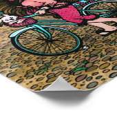 女フランスのの子&かわいい子犬パリエッフェルタワーポスター ポスター (角)