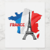 女フランスのの子，フランス国旗の子，フランス女性 ワインラベル (シングルラベル)