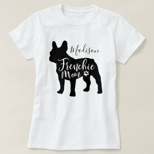 女フランスの子と女性のためのブルドッグのママTシャツ Tシャツ (デザイン正面)